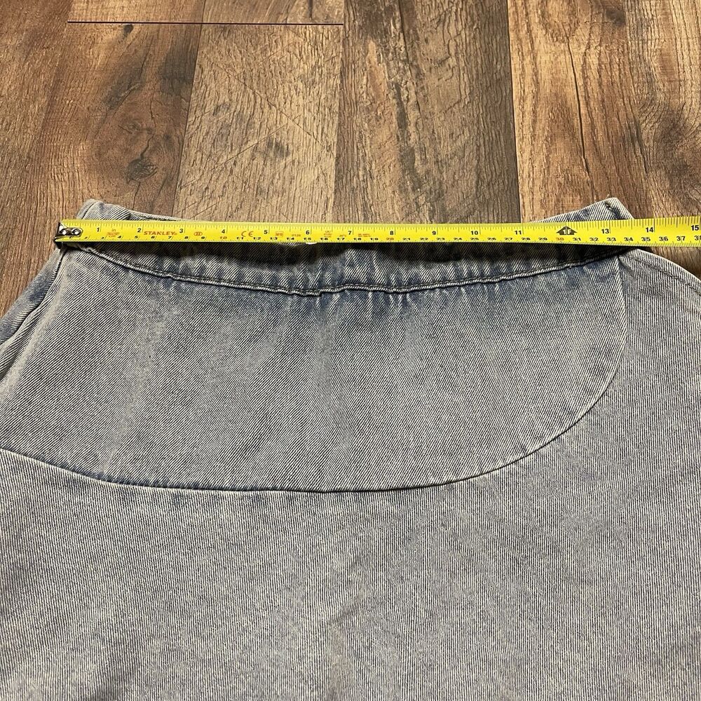 NWT DAY + MOON Denim Skort S Light Wash Ruffle Wrap Mini Skirt Asymmetrical - Picture 8 of 8